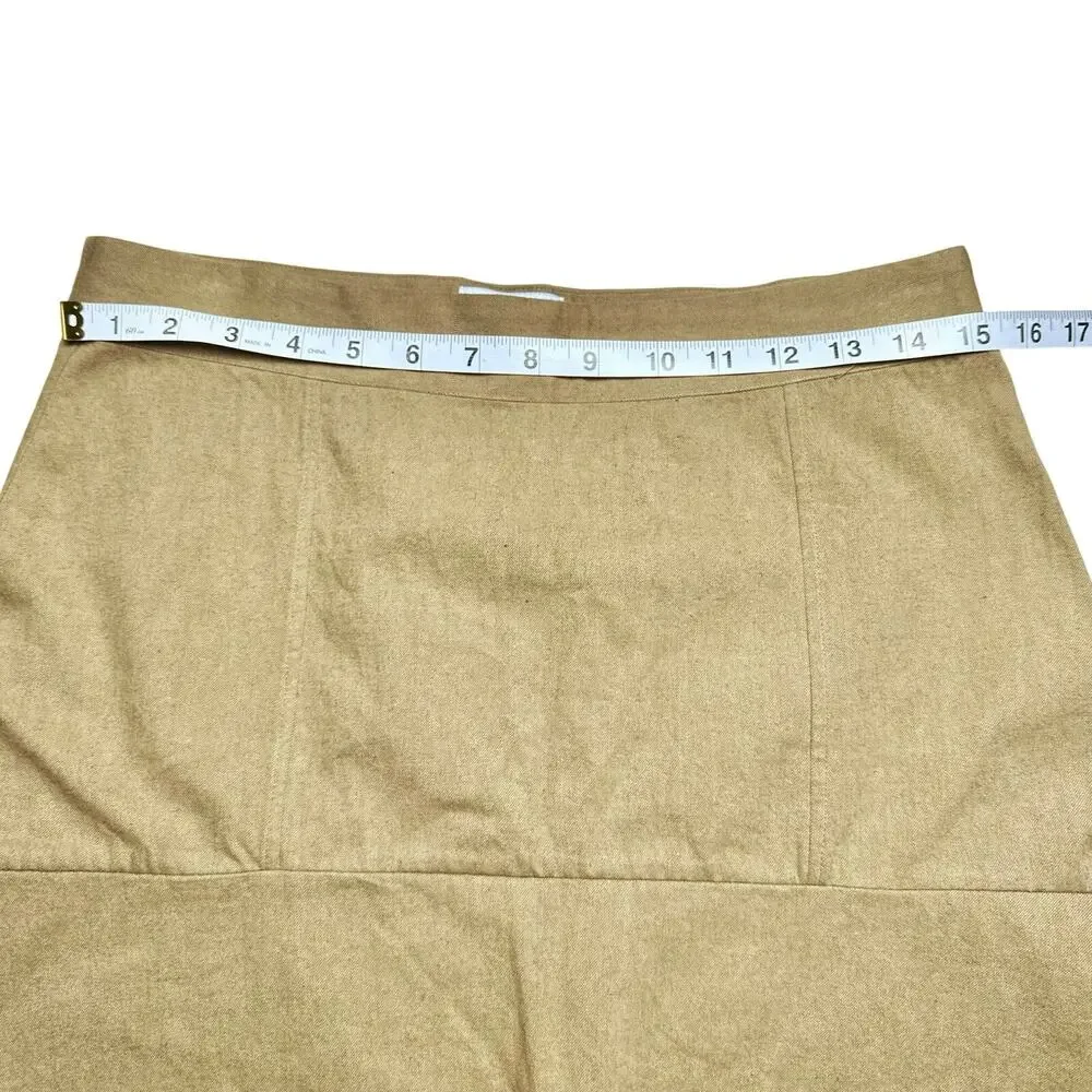 Fabiana Pigna | Women | Pampa Olive Handmade Byas Raw Cut Midi Skirt | Medium